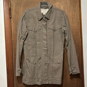 Filson Women's Lightweight Moorcroft Jacket Gray Gravel Taupe Dry Wax Finish